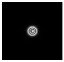Diffraction pattern caused by a round hole. lightpipes-diffraction-round-hole